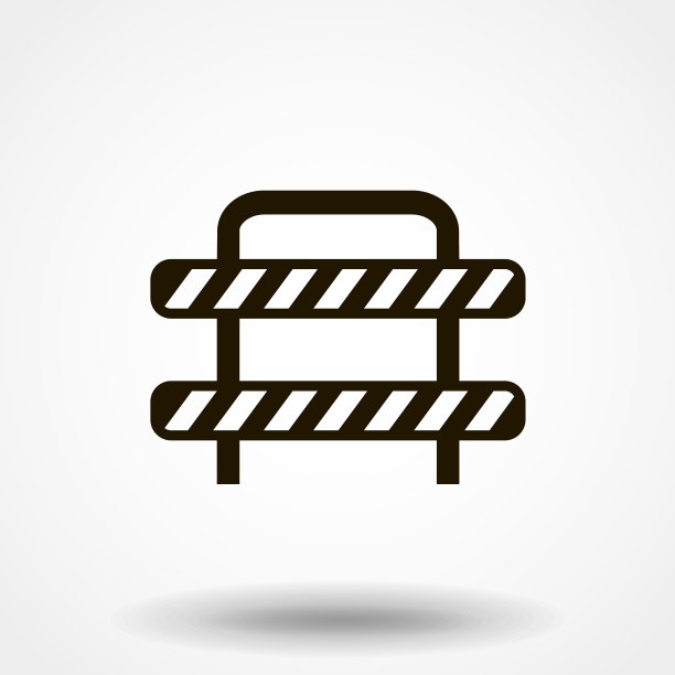 道路障碍图标在白色背景图片下载