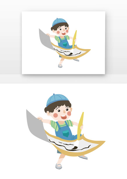 练书法字的男孩图片下载