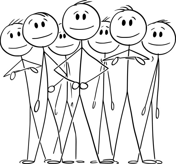 大微笑业务团队与领导卡通图片下载