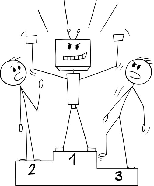 机器人胜利者庆祝胜利图片下载