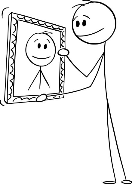 自爱的人拿着自己的肖像图片下载