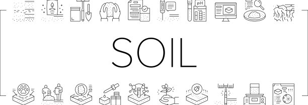 土壤测试自然收集图标集图片下载