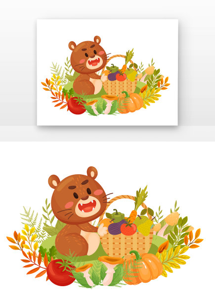 秋天的小动物们准备过冬图片下载