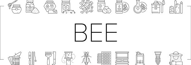 养蜂职业职业图标集图片下载