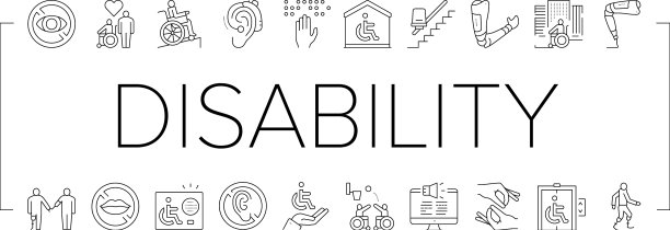 残疾技术收集图标集图片下载