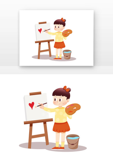 卡通儿童画画人物图片下载