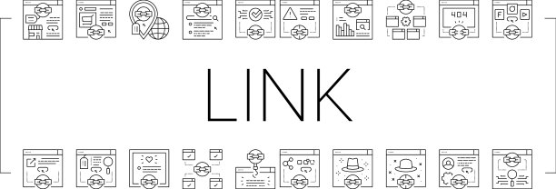 链接建设和优化图标集图片下载