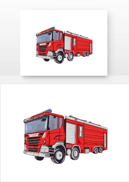 卡通灭火消防车图片下载