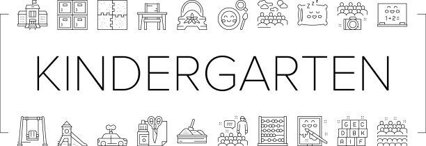 幼儿园活动收集图标集图片下载