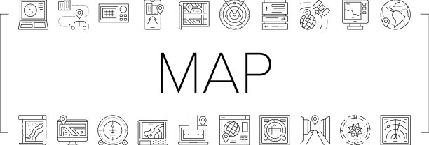 地图定位系统集合图标集合图片下载