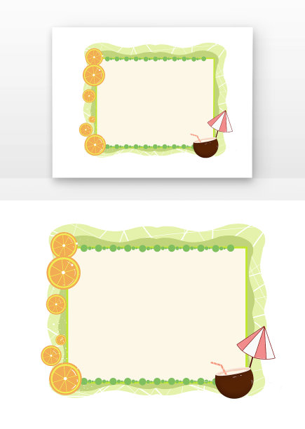 可爱夏日水果边框图片下载