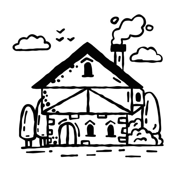 中世纪屋村建筑图片下载