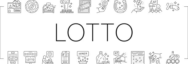 乐透赌博游戏收集图标集图片下载