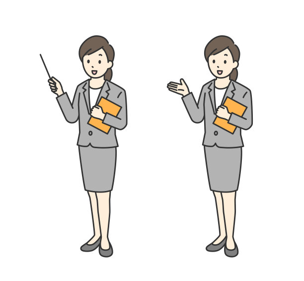 一位女商人解释的插图图片下载