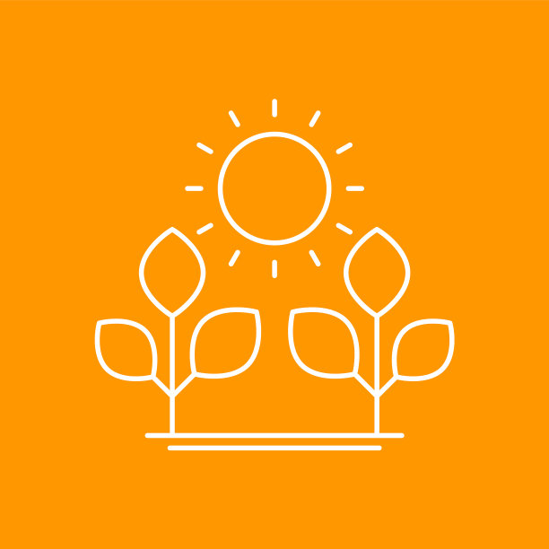 光合作用图标线条艺术图片下载