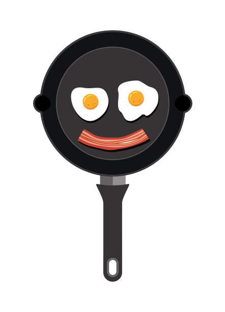 煎培根和煎蛋图片下载