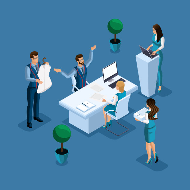 贷款给小企业的等距三维图片下载