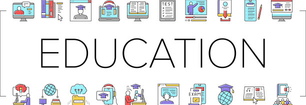 在线教育图书收藏图标集图片下载