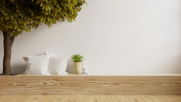 室外座位区，白色墙壁背景。图片下载