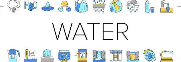 水净化收集图标集图片下载