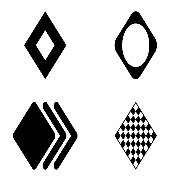 菱形平面图标设置孤立在白色背景图片下载