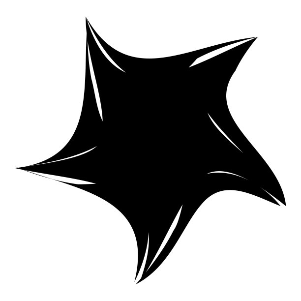 星形抽象象形平面图标孤立在白色上图片下载