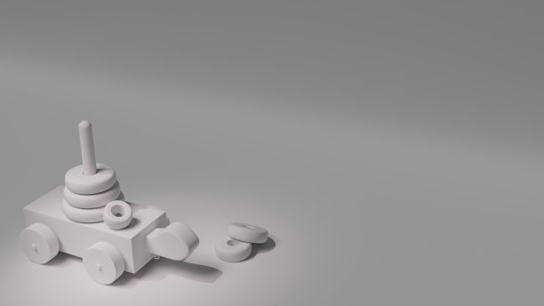 3d插图与儿童金字塔，一个木制玩具在白色背景上没有颜色。文本。儿童概念设计的背景。3d渲染动作捕捉婴儿玩具的幼儿。图片下载