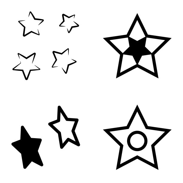 Stars1-2starfall平面图标被隔离在白色上图片下载