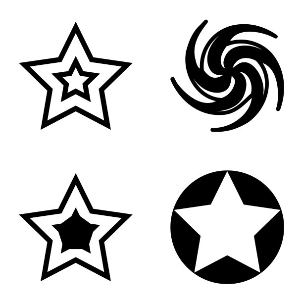 Stars1-2starfall平面图标被隔离在白色上图片下载