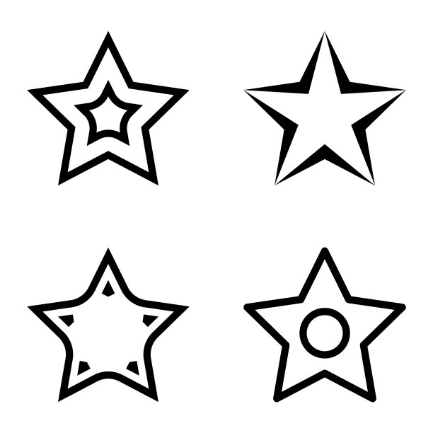 Stars1-2starfall平面图标被隔离在白色上图片下载