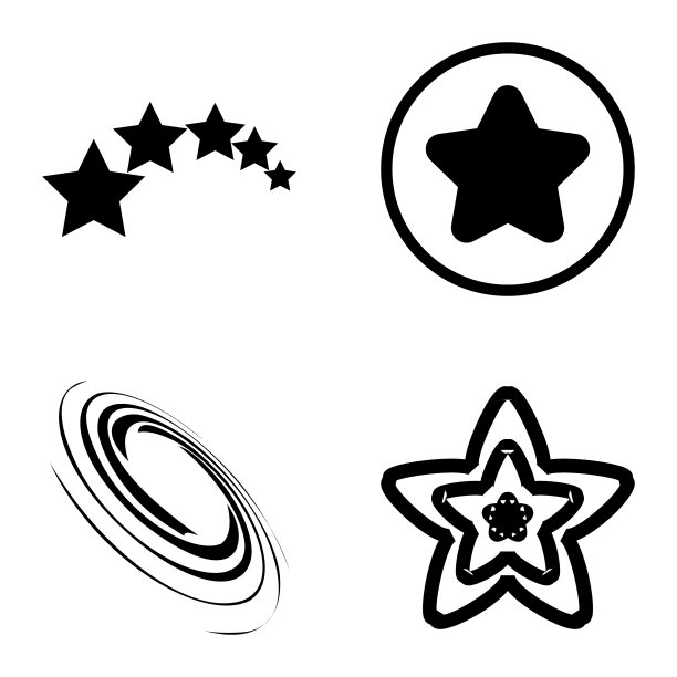 Stars1-2starfall平面图标被隔离在白色上图片下载