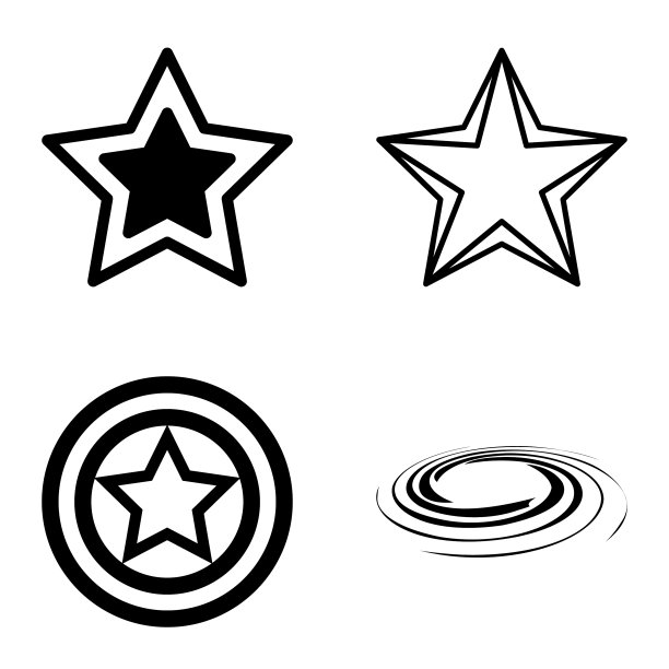 Stars1-2starfall平面图标被隔离在白色上图片下载