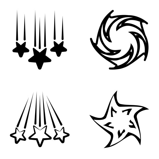 Stars1-2starfall平面图标被隔离在白色上图片下载