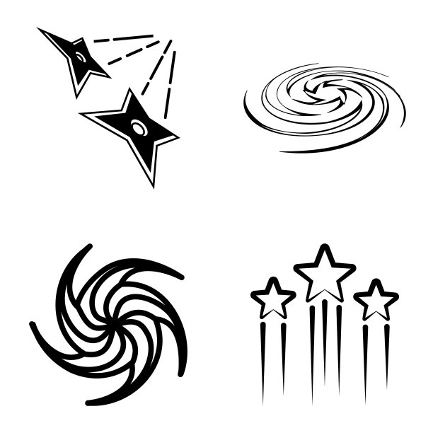 Stars1-2starfall平面图标被隔离在白色上图片下载