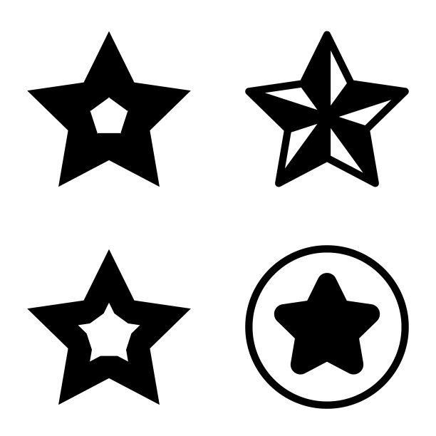 Stars1-2starfall平面图标被隔离在白色上图片下载