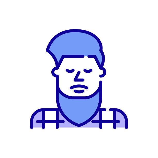 时髦的大胡子男人头像像素完美图片下载