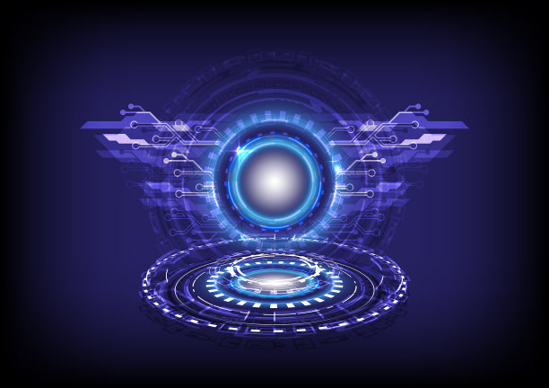 摘要背景传送门和全息图科学图片下载