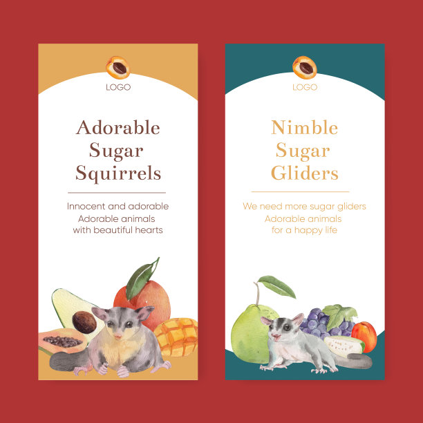 传单模板与可爱的糖滑翔图片下载