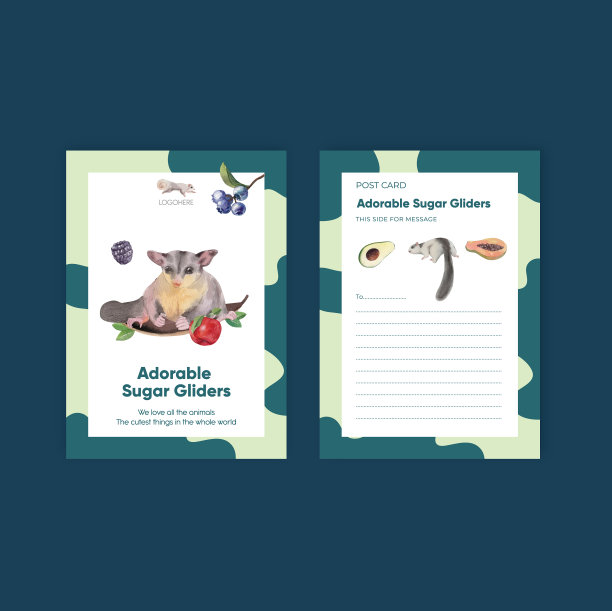 明信片模板与可爱的糖滑翔机图片下载