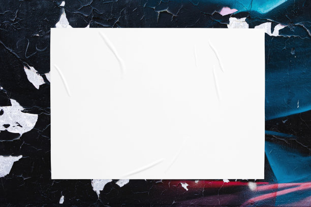 彩色城市墙壁纹理与皱胶合海报模板图片下载