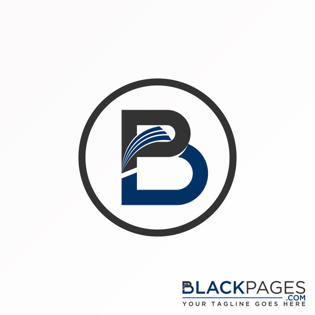 字母b或pb字体与纸层标志设计图片下载