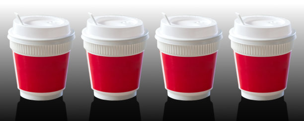 群热饮杯孤立在白色背景，用于带回家图片下载