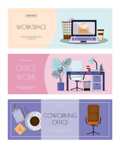 平面横幅模板的办公室业务图片下载