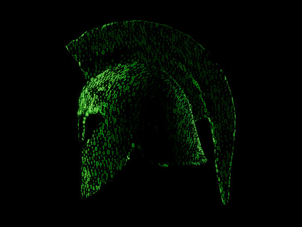 头盔中世纪维京人保护最小孤立抽象AI学习概念背景3D图片下载