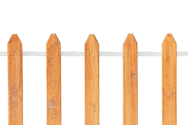 房子院子里的装饰木栅栏在白色背景上隔离开来图片下载