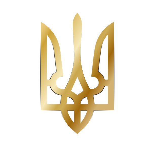 乌克兰矢量图标的盾形纹章。乌克兰国徽金色矢量插图EPS 10图片下载