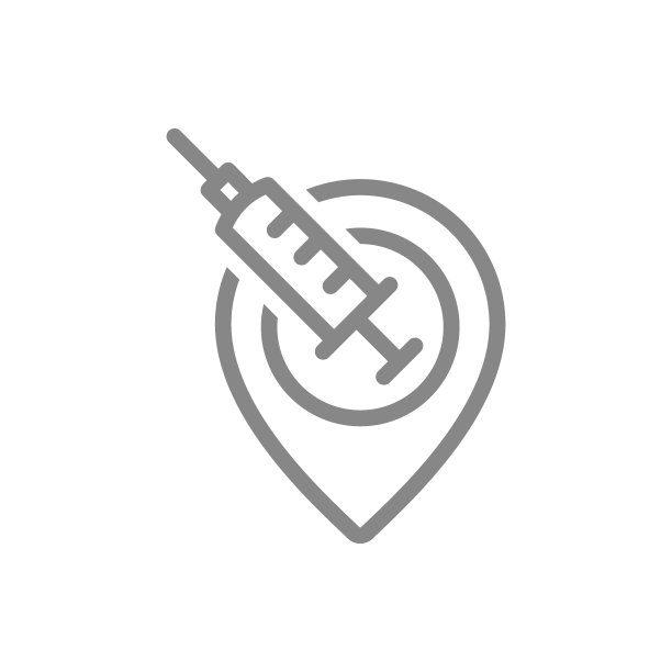 带有定位线图标的医疗注射器。注射，人口预防接种中心，预防接种信息，全球免疫标志图片下载