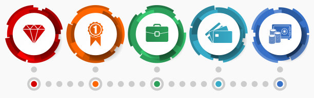 商店，市场，贸易概念矢量图标集，平面设计网页按钮，业务信息图表模板图片下载