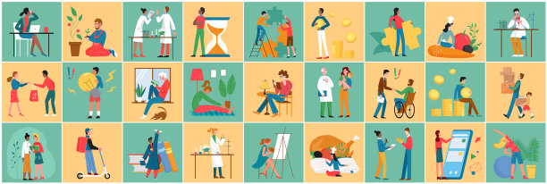 生活方式场景中的人们有男有女图片下载