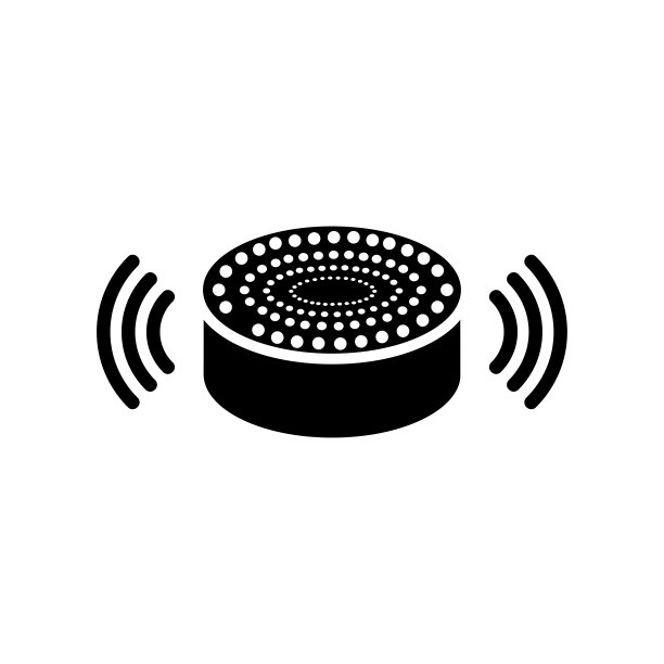 Echo、点、扬声器、Alexa图标黑色矢量图形图片下载
